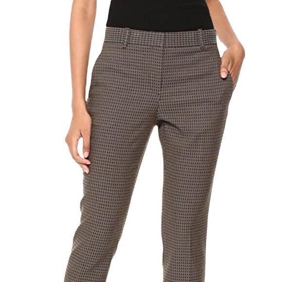 Theory Treeca 2 Dot Jacquard Slim Leg Pant • Brown & Green • Size 10 - Picture 2 of 8